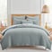 Levtex Home Mills Waffle KingCal King Quilt Set 106x92in with 2 Pillow Shams 36x20in Chambray Cotton Waffle King Size Quilt Bedding Set Lightweight Soft PreWashed