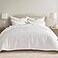 RECYCO Luxury Velvet Quilt Set Full Queen Size Bedding Sets Ultra Soft Velvet Comforter Set Lightweight Channel Box Stitch Oversized Bedspread Coverlet for All Season with 2 Shams Bright White