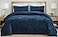 Chezmoi Collection Lux Navy Blue Velvet Quilt King Set 3Piece Plush Distressed Velvet Bedding All Season Lightweight Comforter Brushed Microfiber Reverse with Diamond Stitch Quilting