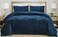 Chezmoi Collection Lux Navy Blue Velvet Quilt King Set 3Piece Plush Distressed Velvet Bedding All Season Lightweight Comforter Brushed Microfiber Reverse with Diamond Stitch Quilting