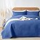 OARAGE King Quilt Bedding Set Lightweight Soft Dark Blue Bedspread Coverlet with Leaf PatternUltrasonic Microfiber Bed Cover Set for All Season 3 Pieces 1 Quilt 2 Shams