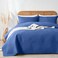 OARAGE King Quilt Bedding Set Lightweight Soft Dark Blue Bedspread Coverlet with Leaf PatternUltrasonic Microfiber Bed Cover Set for All Season 3 Pieces 1 Quilt 2 Shams