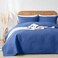 OARAGE King Quilt Bedding Set Lightweight Soft Dark Blue Bedspread Coverlet with Leaf PatternUltrasonic Microfiber Bed Cover Set for All Season 3 Pieces 1 Quilt 2 Shams