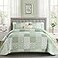 Mybedsoul Light Green Quilt Set King Size 3 Pieces Plaid Floral Bedspread Set Patchwork Reversible Bedding Set Microfiber Lightweight Bedspread Coverlet Set for All Season 110x90