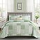 Mybedsoul Light Green Quilt Set King Size 3 Pieces Plaid Floral Bedspread Set Patchwork Reversible Bedding Set Microfiber Lightweight Bedspread Coverlet Set for All Season 110x90