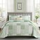 Mybedsoul Light Green Quilt Set King Size 3 Pieces Plaid Floral Bedspread Set Patchwork Reversible Bedding Set Microfiber Lightweight Bedspread Coverlet Set for All Season 110x90
