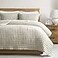 WDCOZY Beige Queen Size Quilts Bedding Sets with 2 Pillow Shams Neutral Lightweight Soft Bedspread Coverlet Quilted Blanket Thin Comforter Bed Cover for All Season 3 Pieces 90x90 inches