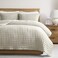 WDCOZY Beige Queen Size Quilts Bedding Sets with 2 Pillow Shams Neutral Lightweight Soft Bedspread Coverlet Quilted Blanket Thin Comforter Bed Cover for All Season 3 Pieces 90x90 inches
