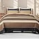 Whale Flotilla Full Queen Size Quilt Set Reversible Camel Quilts Queen Size with 2 Pillow Shams Lightweight Boho Striped Bedspreads Coverlet Bedding Set for All Seasons