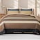 Whale Flotilla Full Queen Size Quilt Set Reversible Camel Quilts Queen Size with 2 Pillow Shams Lightweight Boho Striped Bedspreads Coverlet Bedding Set for All Seasons