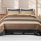 Whale Flotilla Full Queen Size Quilt Set Reversible Camel Quilts Queen Size with 2 Pillow Shams Lightweight Boho Striped Bedspreads Coverlet Bedding Set for All Seasons