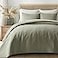 EVERGRACEHOME EVERGRACE 100 Cotton Paisley Quilt Set King Size 3 Piece Set Prewashed Lightweight Bedspread with 2 Shams Soft Breathable MatelasseStyle Quilted Coverlet Light Sage Green