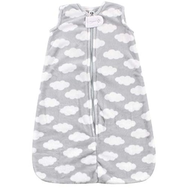 Hudson Baby Unisex Baby Plush Sleeping Bag Sack Blanket Gray Clouds Plush 06 Months