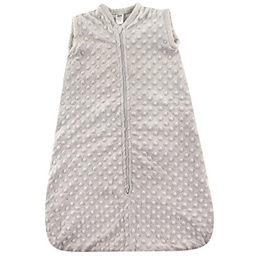 Hudson Baby Unisex Baby Plush Sleeping Bag Sack Blanket Light Gray Dot Mink 1218 Months