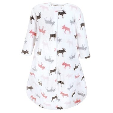 Hudson Baby Unisex Baby Plush Sleeping Bag Sack Blanket Pink Moose Long Sleeve 06 Months