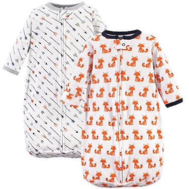 Hudson Baby Unisex Baby Cotton LongSleeve Wearable Sleeping Bag Sack Blanket Foxes 03 Months