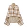 XING YE CHUAN Fleece Wearable Blanket Comfy Poncho Throw with Buttons Plush Sleeveless Blankets for Women Cape Wrap Cover for Lightweight Microfiber Plaid Design Beige