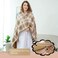 XING YE CHUAN Fleece Wearable Blanket Comfy Poncho Throw with Buttons Plush Sleeveless Blankets for Women Cape Wrap Cover for Lightweight Microfiber Plaid Design Beige