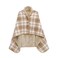 XING YE CHUAN Fleece Wearable Blanket Comfy Poncho Throw with Buttons Plush Sleeveless Blankets for Women Cape Wrap Cover for Lightweight Microfiber Plaid Design Beige