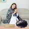 XING YE CHUAN Fleece Wearable Blanket Comfy Poncho Throw with Buttons Plush Sleeveless Blankets for Women Cape Wrap Cover for Lightweight Microfiber Plaid Design Grey