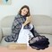 XING YE CHUAN Fleece Wearable Blanket Comfy Poncho Throw with Buttons Plush Sleeveless Blankets for Women Cape Wrap Cover for Lightweight Microfiber Plaid Design Grey
