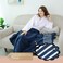 XING YE CHUAN Fleece Wearable Blanket Comfy Poncho Throw with Buttons Plush Sleeveless Blankets for Women Cape Wrap Cover for Lightweight Microfiber Plaid Design Navy Blue
