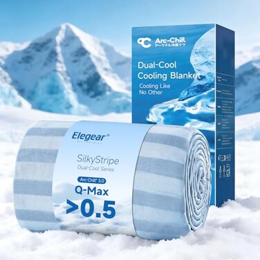 Elegear Revolutionary Cooling Blanket Twin Absorbs Heat to Keep Body Cool for Night Sweats Double Sided ArcChill30 Cooling Fiber QMax05 Lightweight Summer Cold Blankets for Sleeping 59 x 79