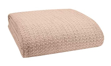 Belizzi Home 100 Cotton Bed Blanket Breathable Bed Blanket Twin Size Cotton Thermal Blankets Twin Perfect for Layering Any Bed for All Season Beige