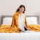 Berkshire Blanket Peanuts VelvetLoft Cute Character Snoopy Plush BlanketSnoopy and Woodstock Fall Birds Leafs OrangeKing 90 in x 108 in Official Peanuts Product