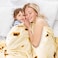 Bnuitland 90 Inches Tortilla Burritos Pattern Blanket with Pouch 300 GSM Double Sided Giant Flour Novelty Taco Funny Realistic Food Blanket for Bed Sofa Super Soft Flannel for Adults