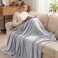 Exclusivo Mezcla Fleece Blankets Queen Size for Bed Super Soft and Warm All Season Cozy Plush Lightweight 90x90 Inches Light Grey
