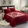 JML Korean Fleece Blanket King Size Heavy Fluffy Fuzzy Raschel Bed Blanket 87x94 105 Lbs Silky Soft Plush Cozy Thick Warm Winter Bedding 2 Ply AB Floral Printed Embossed Design Red Rose