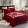 JML Korean Fleece Blanket King Size Heavy Fluffy Fuzzy Raschel Bed Blanket 87x94 105 Lbs Silky Soft Plush Cozy Thick Warm Winter Bedding 2 Ply AB Floral Printed Embossed Design Red Rose