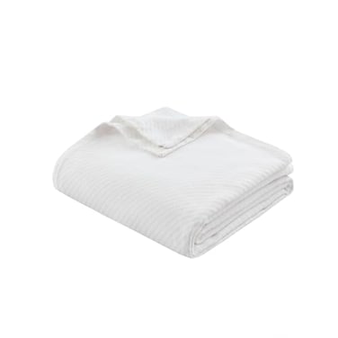 Madison Park BL51N0613 Liquid Cotton Luxury Blanket Premium Soft Cozy 100 Ring Spun Cotton For Bed Couch or Sofa King White