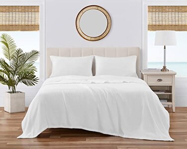 Tommy Bahama King Blanket Soft Cotton Bedding Coastal Inspired Bedding Essentials Bahama Coast White King