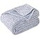 KAWAHOME Summer Sweatshirt Blanket Queen Size for BedLightweight Breathable Blankets Soft Thin Knit Jersey Blanket for Hot Sleepers 90 X 90 Inches Heather Blue