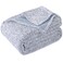 KAWAHOME Summer Sweatshirt Blanket Queen Size for BedLightweight Breathable Blankets Soft Thin Knit Jersey Blanket for Hot Sleepers 90 X 90 Inches Heather Blue