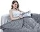 ZZZhen Weighted Blanket High Breathability 4872 15LB Premium Heavy Blankets Calm Sleeping for Adult and Kids Durable Quilts Grey 4872 15LB