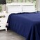Poyet Motte Antibes 350GSM 100Percent Wool Medium Weight Oversized Blanket Machine Washable Navy Blue FullQueen Size