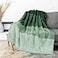 PAVILIA Fluffy Sherpa Throw Blanket Ombre Gradient Plush Soft Fuzzy Decorative Accent Throw Blanket for Couch Sofa Bed Cozy Warm Decorative Furry Faux Fur Blanket 50x60 Inches Green