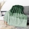 PAVILIA Fluffy Sherpa Throw Blanket Ombre Gradient Plush Soft Fuzzy Decorative Accent Throw Blanket for Couch Sofa Bed Cozy Warm Decorative Furry Faux Fur Blanket 50x60 Inches Green