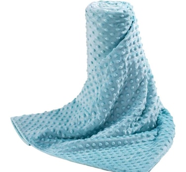 Acdyion Weighted Blanket Cover 48x72 Teal Minky Dot Fleece Removable Duvet Cover with 12 Ties Washable Fabric for 48x72 Weighted Blankets