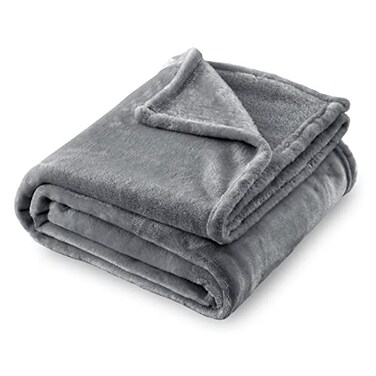 SOCHOW Flannel Fleece Blanket Twin Size All Season Lightweight Super Soft Cozy Blanket for Bed or Couch Grey 60x80 inches