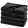 PHF Ultra Soft Fleece Blanket Queen Size No Shed No Pilling Luxury Plush Cozy 300GSM Lightweight Blanket for Bed Couch Chair Sofa Suitable for All Season 90 x 90 Black