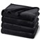 PHF Ultra Soft Fleece Blanket Queen Size No Shed No Pilling Luxury Plush Cozy 300GSM Lightweight Blanket for Bed Couch Chair Sofa Suitable for All Season 90 x 90 Black