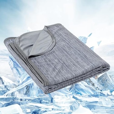 OIGAE Cooling Blanket for Hot Sleepers Soft Lightweight Summer Cold Blanket for Night Sweats Perfect for Bed Couch Sofa Grey King 90 x 108