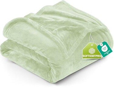 Utopia Bedding Fleece Blanket Queen Size Sage Green 300GSM Luxury Fuzzy Soft AntiStatic Microfiber Bed Blanket 90x90 Inch