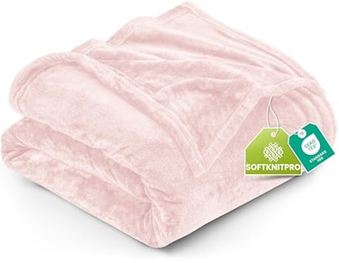 Utopia Bedding Fleece Blanket Queen Size Pink 300GSM Luxury Fuzzy Soft AntiStatic Microfiber Bed Blanket 90x90 Inch