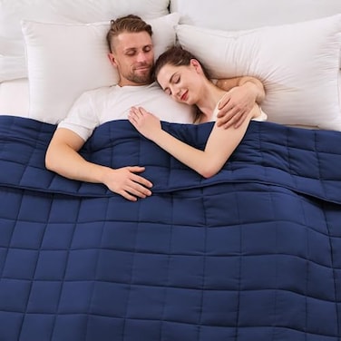 yescool King Size Weighted Blanket for Adults 20 lbs 80 x 87 Blue Cooling Heavy Blanket for Sleeping Perfect for 190210 lbs Breathable Blanket for Adults Couple All Season Machine Washable
