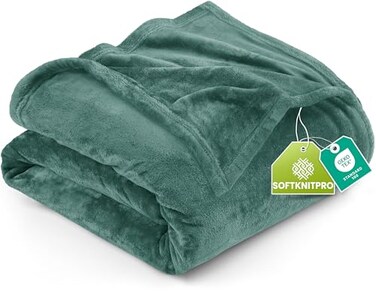 Utopia Bedding Fleece Blanket Queen Size Celadon 300GSM Luxury Fuzzy Soft AntiStatic Microfiber Bed Blanket 90x90 Inch